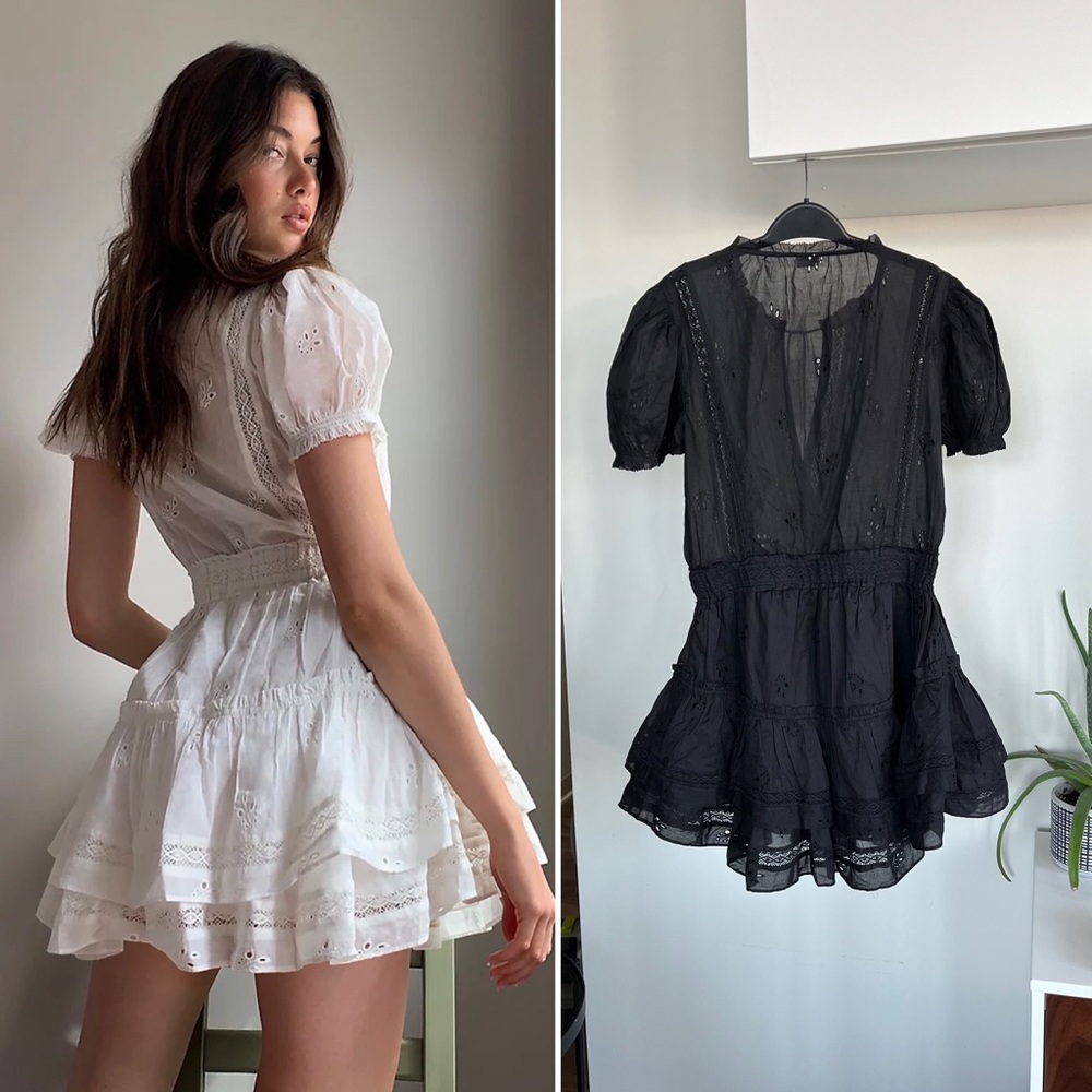 Rare Aritzia Sz M Sunday Best Brier Boho Black Dress Summer Vacation Mini Beach - Picture 7 of 11